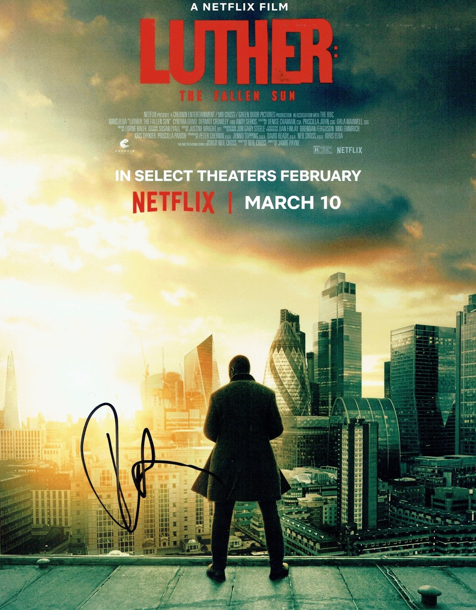 Idris Elba New 2023 Luther Signed Movie Poster - Memorabilia Framers Shop